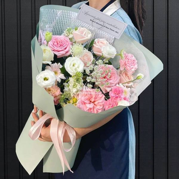 Bó hồng Pastel Dịu Dàng